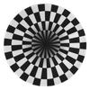 Round Black White Grid Non-Slip Mat Area Rugs Floor Mats Carpet for Home Living Room Bedroom(60cm )