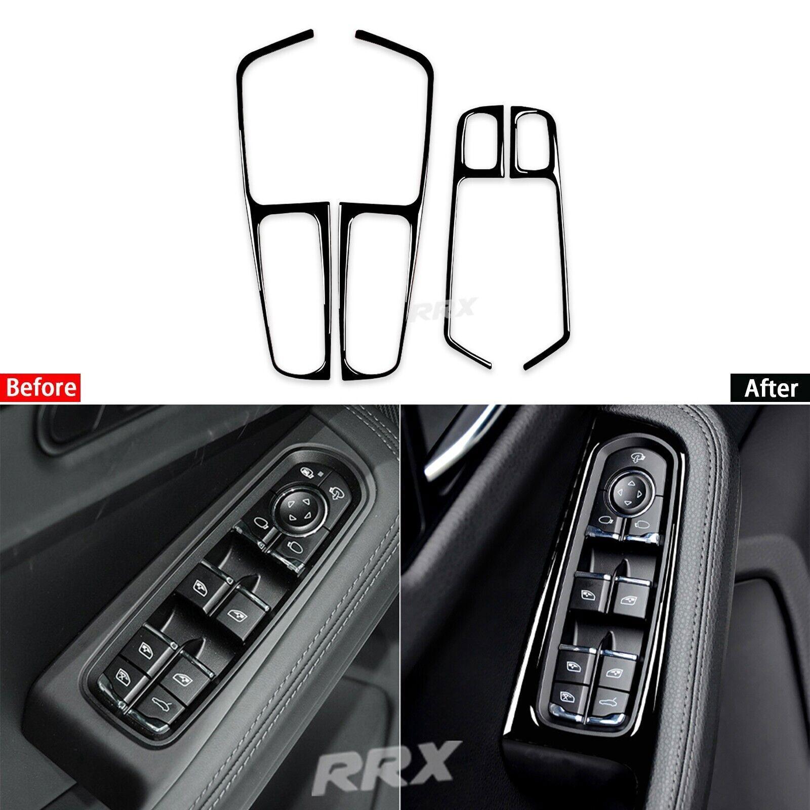 Glossy Piano Black Window Lift Switch Panel Cover Trim For Porsche Macan 2014-21