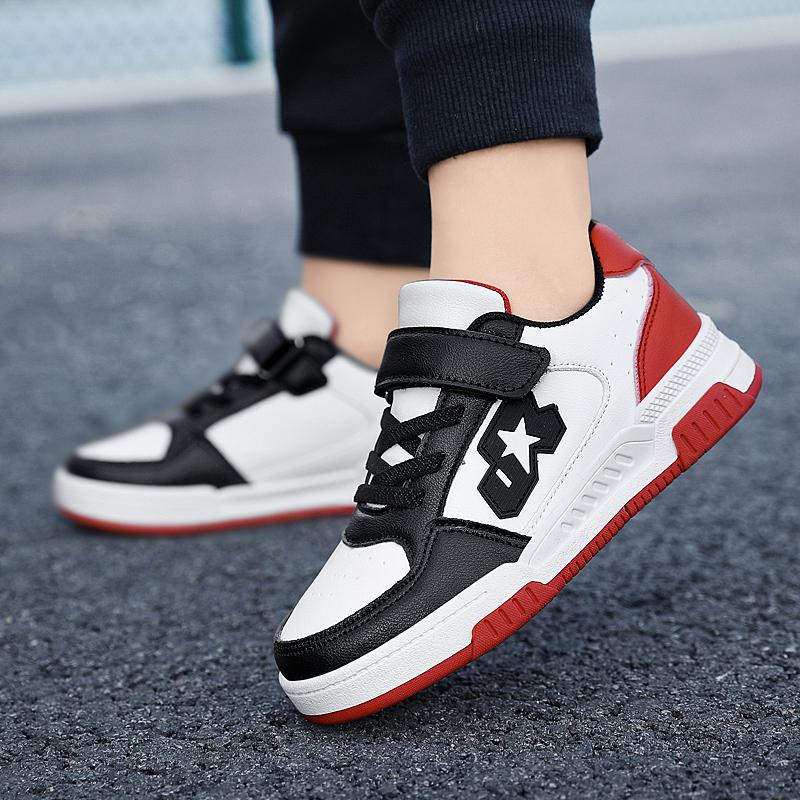 2025 Blue Skateboard Shoes Kids Sneakers Boys Comfortable Leather Casual Sneakers Child Outdoor Non-slip Children's Sports Shoes