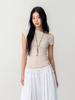 GLOWNY Tilt Drape Top (Beige)