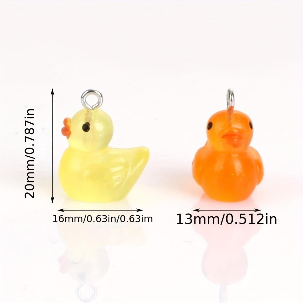 20Pcs Random Mix Colorful Luminous Duck Charms Cute Animal Pendants For Jewelry Making Diy Necklace Bracelet Earrings Key Chain
