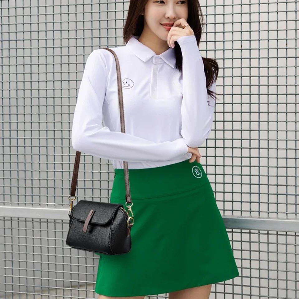 Genuine Leather Women Crossbody Bag Shoulder Bags Luxury Solid Color Cow Leather Handbag Elegant Female Messenger Bag