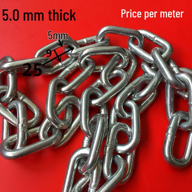 

5mm Galvanized Iron Chain: Decorative, Anti-Theft, Guardrail, Partition, or Hanging Lamp Use.