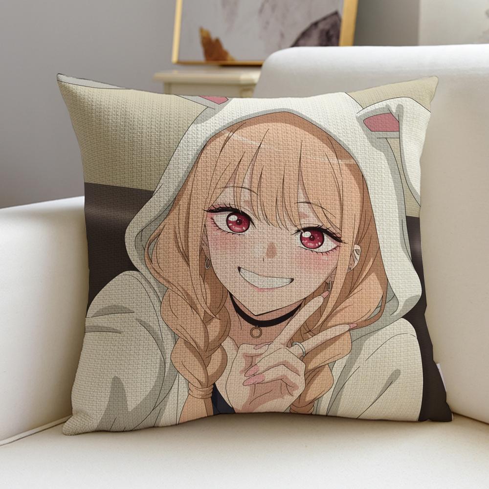 Lovely DDressUp DarlingS Cushion Cover Breathable and skinfriendly linen pillowcase square removable and washable cushion