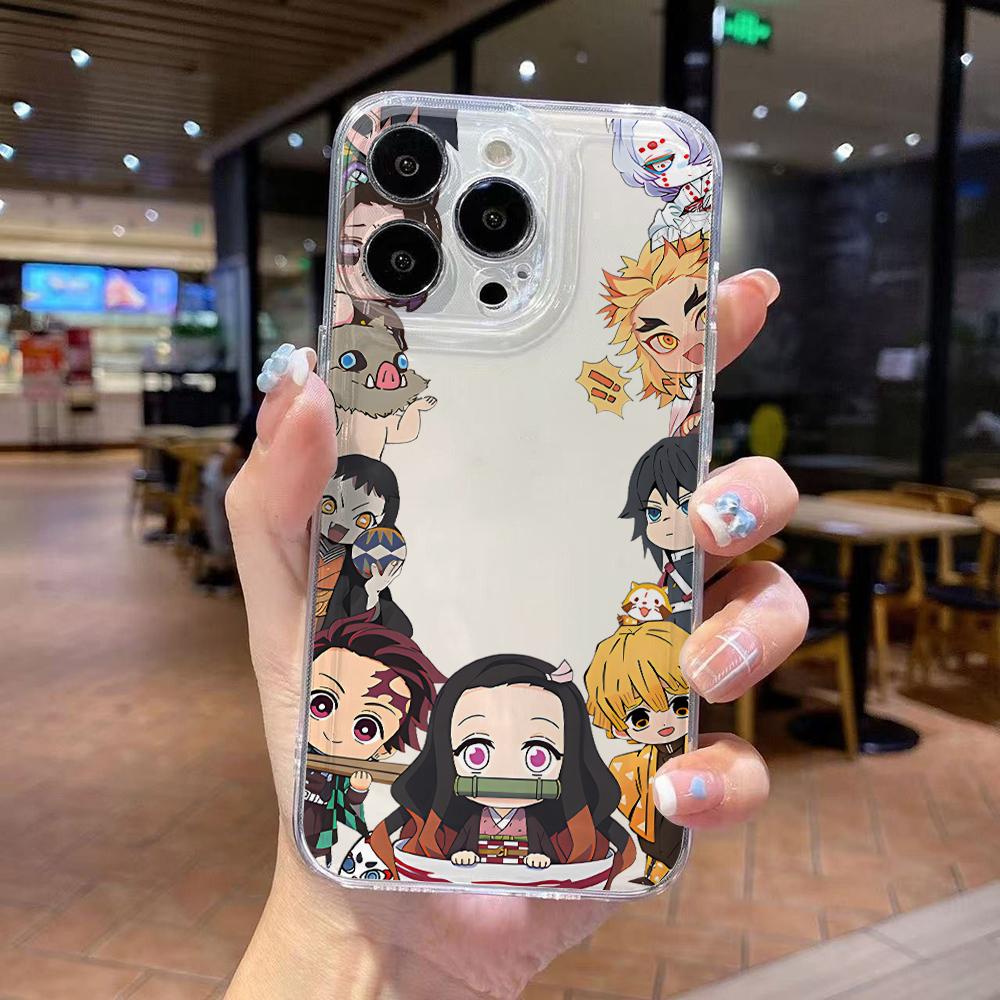 Cute D-Demons S-Slayers Phone Case for iPhone 17 Air 16 15 14 Plus 13 12 11 Pro Max X Xs XR 8 e Soft TPU Transparent Cover