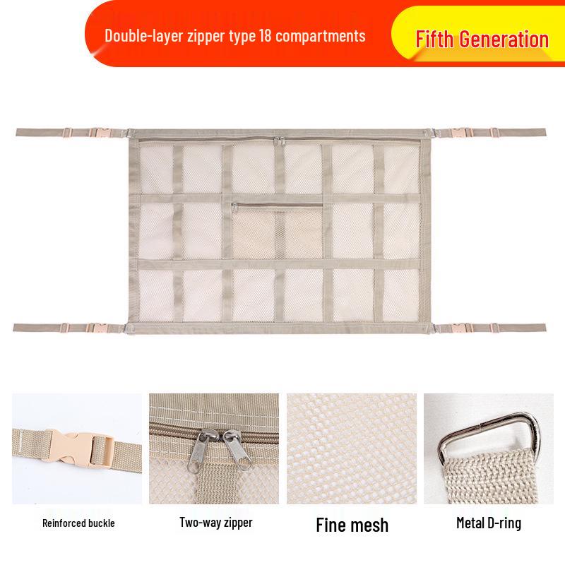 Roof Cargo Suitcase & Travel Clothesline with Mesh Pocket for Outdoor and Off-road Tours