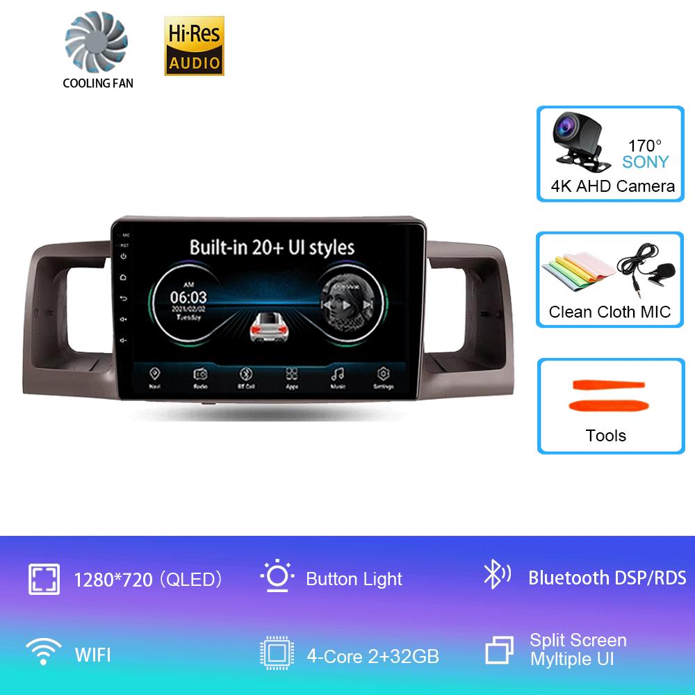 

Android 14 Автомобильное радио для Toyota Corolla E130 E120 2000 - 2004 плеер Мультимедиа навигация стерео GPS Нет 2din 2 din dvd CHINA