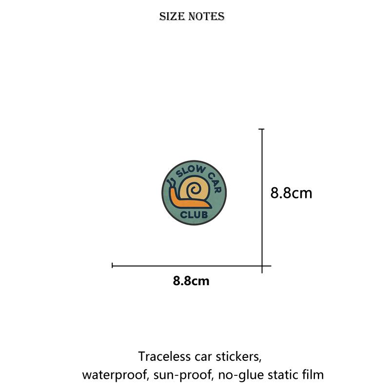 1pc JDM Snail Slow Car Emblem Sticker, Static Cling Decal for Car Windshield Triangle Window