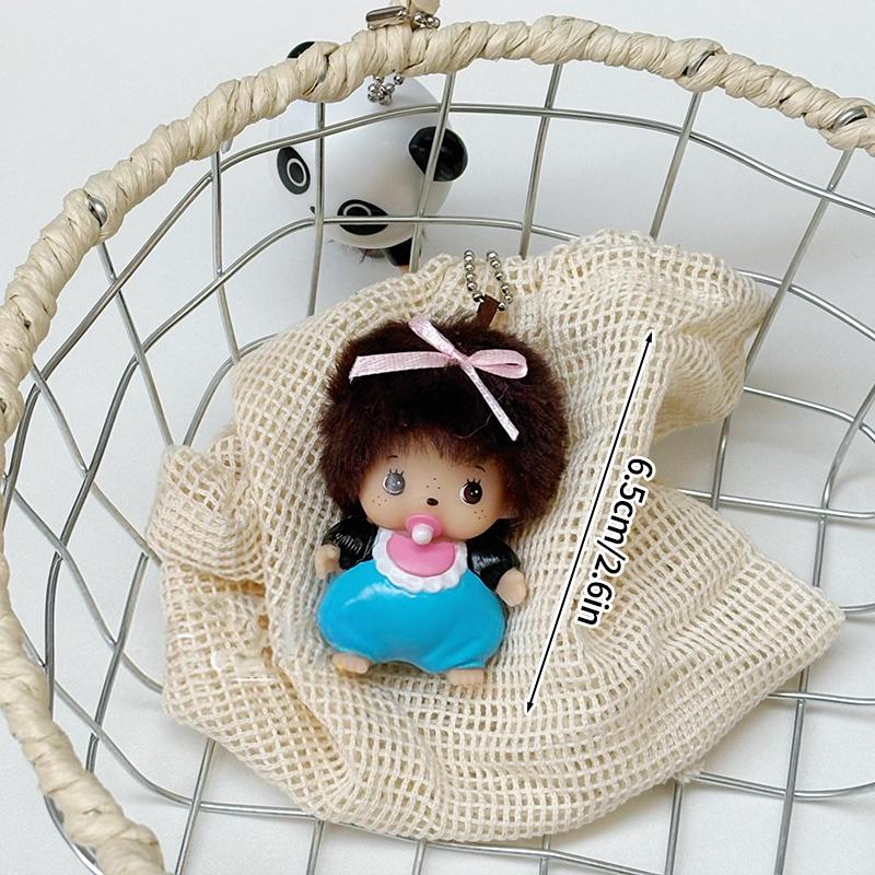 Cute Monchhichi Keychain Cartoon Monkiki Keyring Anime Figure Keychains Bag Pendant Kawaii Monchichi Toy Gifts for Carry Mini Lightweight Portable