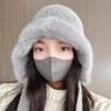 Rabbit plush knitted ear protection hat parent child winter cycling hat plus velvet windproof and cold resistant warm woolen hat cold hat winter
