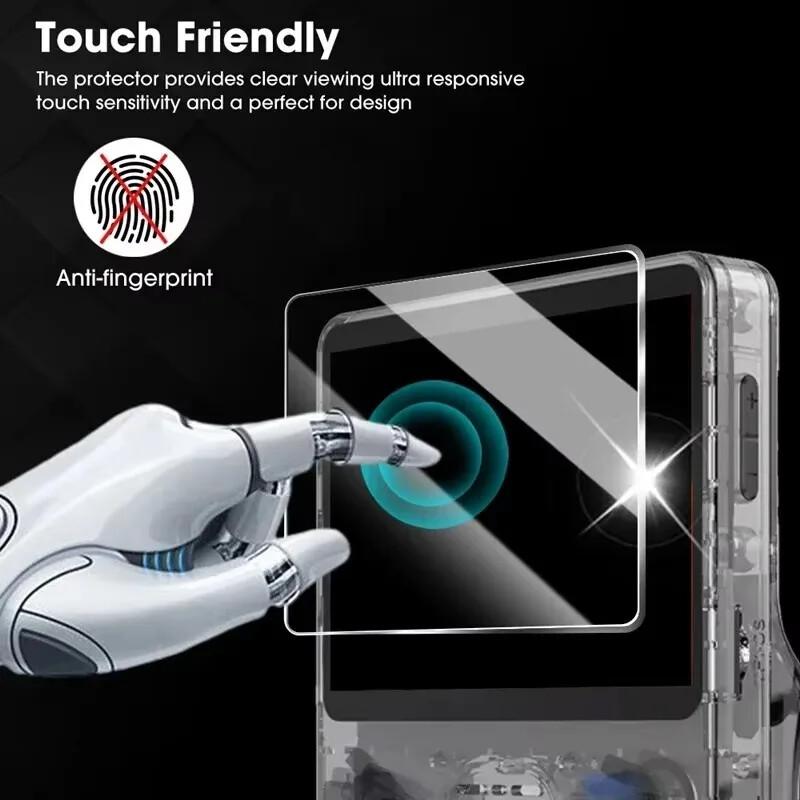 Custodia+Vetro 4 IN 1 per Console di Gioco R36S Borsa da Viaggio per Trasporto e Conservazione e Pellicole Protettive in Vetro Temperato per Accessori R36S