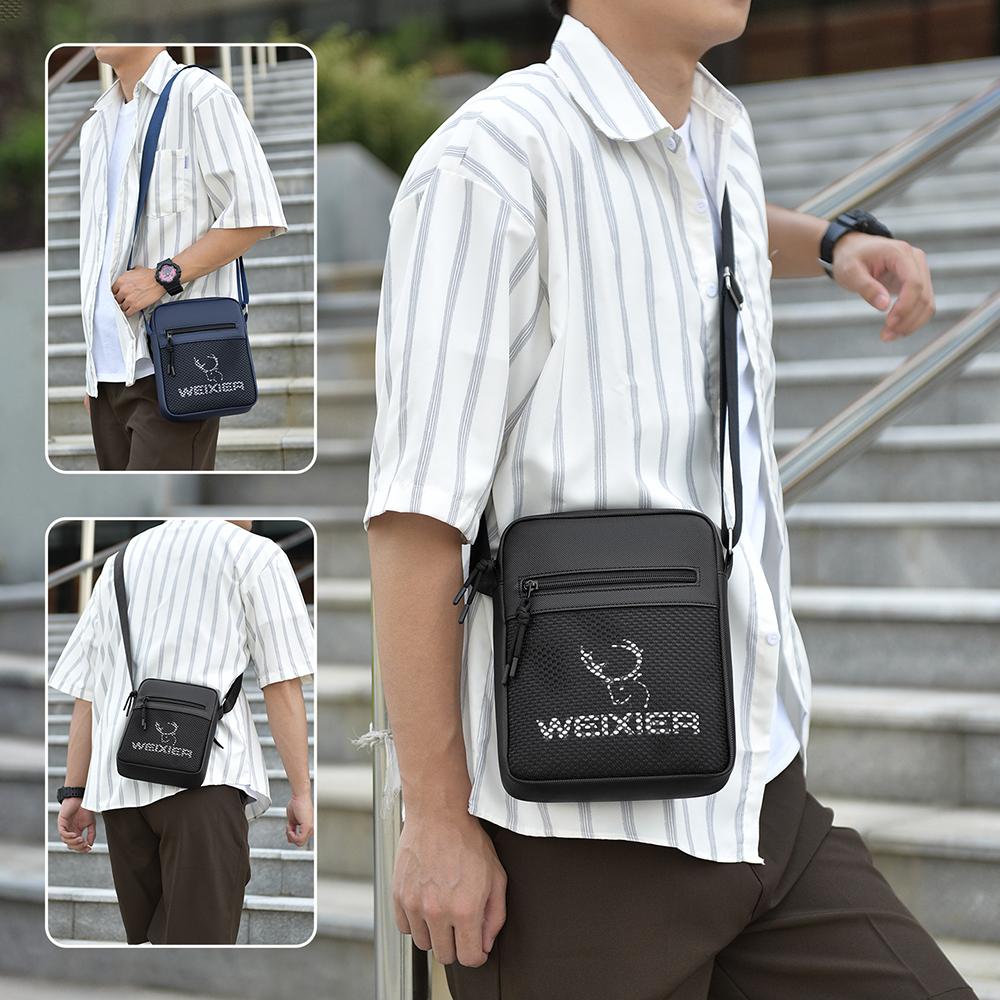 WEIXIER Men's Crossbody Shoulder Bag Messenger Bag Mini Purse Travel Passport Wallet Bag