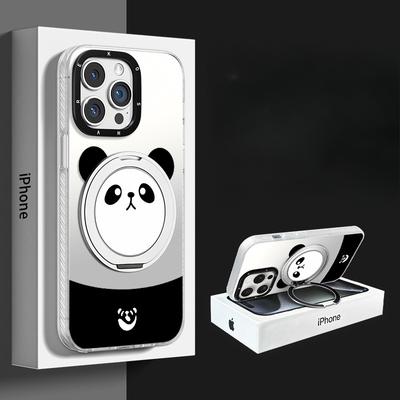 Süßer Panda Geeignet für Apple 16promax Handyhülle 13 Paar Huawei 15 Magnetischer Ständer 14 Xiaomi