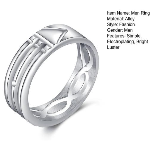 Yousheng Men Ring Simple Bright Luster Smooth Surface Geometric Electroplating Decorative Gift Male Engagement  Wedding Ring Fashion Jewelry for