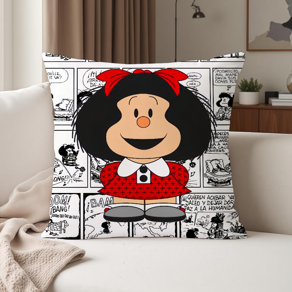 

Cartoon Cute Mafalda Pillow Case Suitable For Bedrooms Living Rooms Cars Home Decoration 30cmx30cm