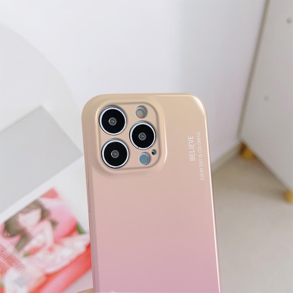 Für iPhone 16 15 14 Pro Samsung S23 A52 A33 A73 A53 Huawei Xiaomi Redmi OPPO Vivo Aurora Regenbogen-Farbverlauf Serie Vollständiger Linsenschutz Harte Handyhülle