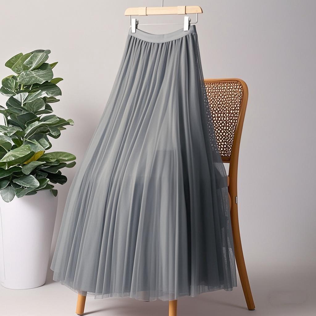 Elegant Mesh Dance Skirt: 720-Degree Flowing Tulle, Slimming Half-Length for Performances