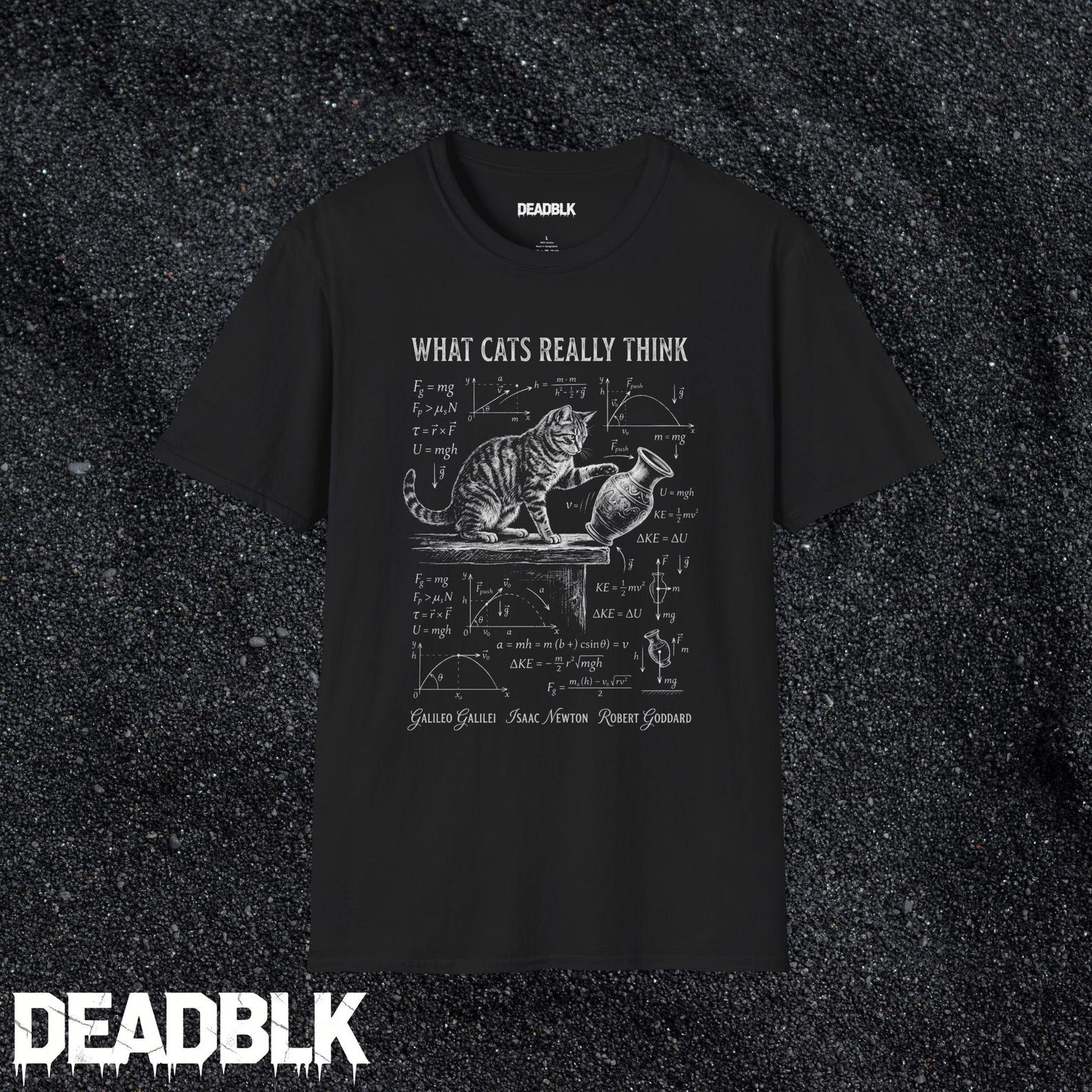 What Cats Really Think T-Shirt | Cat Science Illustration Tee S