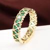 TK Heart Full Zircon Women's Ring: Summer Style, Daily Exquisite Pure Copper Jewelry