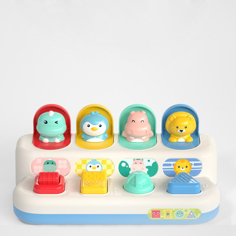 Interaktywna zabawka typu pop-up dla niemowląt. Zabawka przyczynowo-skutkowa. Gry rozwojowe dla niemowląt. Zabawki edukacyjne Montessori.