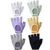 Women Anti-Slip Yoga Gloves Cotton Fitness Half Finger Gloves Breathable Outdoor Cycling Bicycle Pilates Sports Fishing Gloves