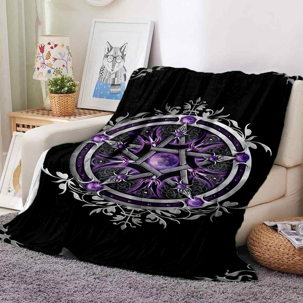 Pentagram Art Flannel Blanket Throw Blanket Soft Warm Sofa Bed Camping Car home Decor Unique Christmas Gift C930734