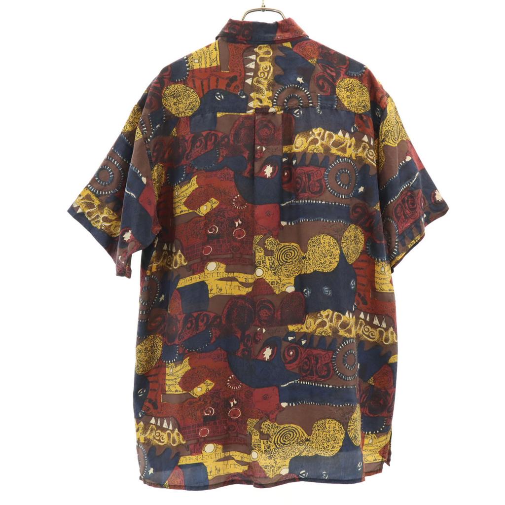 CLASSIC 90s Silk Old Overall Handle Short Sleeve Shirt S Brown Men's Used