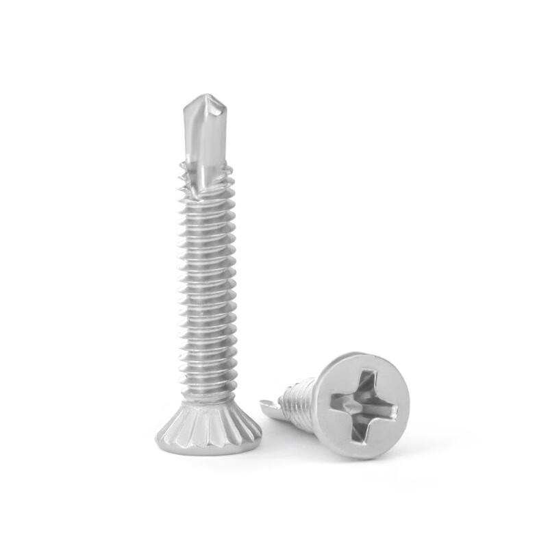 410 Stainless Steel Flat Head Fine Thread Drill Tail Screws for Aluminum