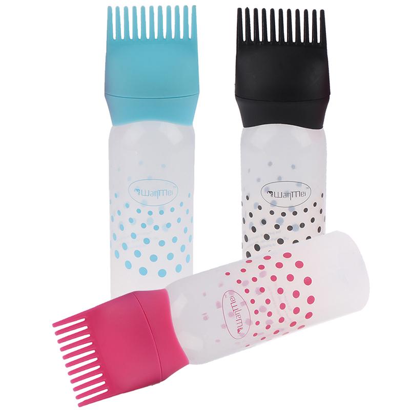 Hair Dye Bottle Shampoo Hair Coloring Dyestuff Applicator Bottle With Comb Teeth