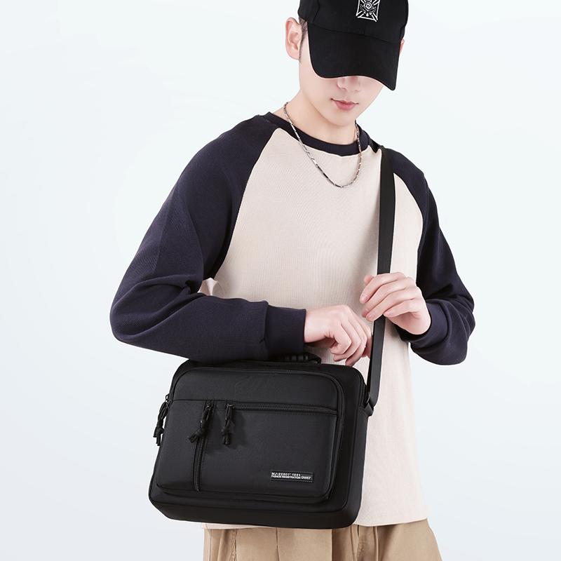 Men's Large Capacity Waterproof Shoulder Bag – Wear-Resistant Crossbody Messenger with Multi-Pockets for Business
