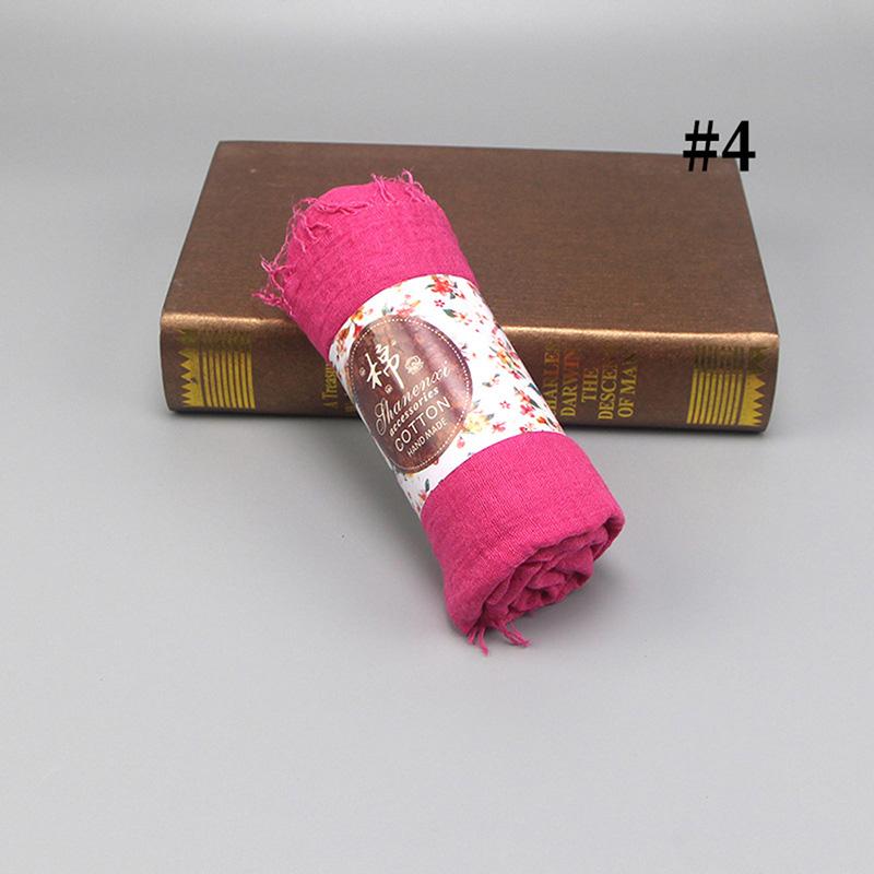HUISHI Scarf Muslim Women Bubble Cotton Solid Islam Muslim Head Scarf Shawls and Wraps Female Foulard Crinkle Cloud Hijab