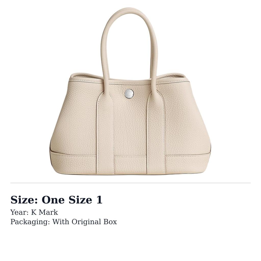 HERMES Togo Calfskin Handbag 23 Women's 10 Craie Milkshake White H086729CK10