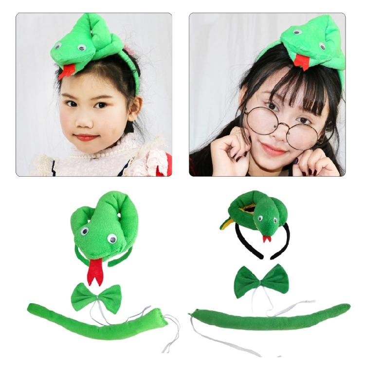 Snake Hairband, Tail, Glove, and Bowtie for Kid Adult