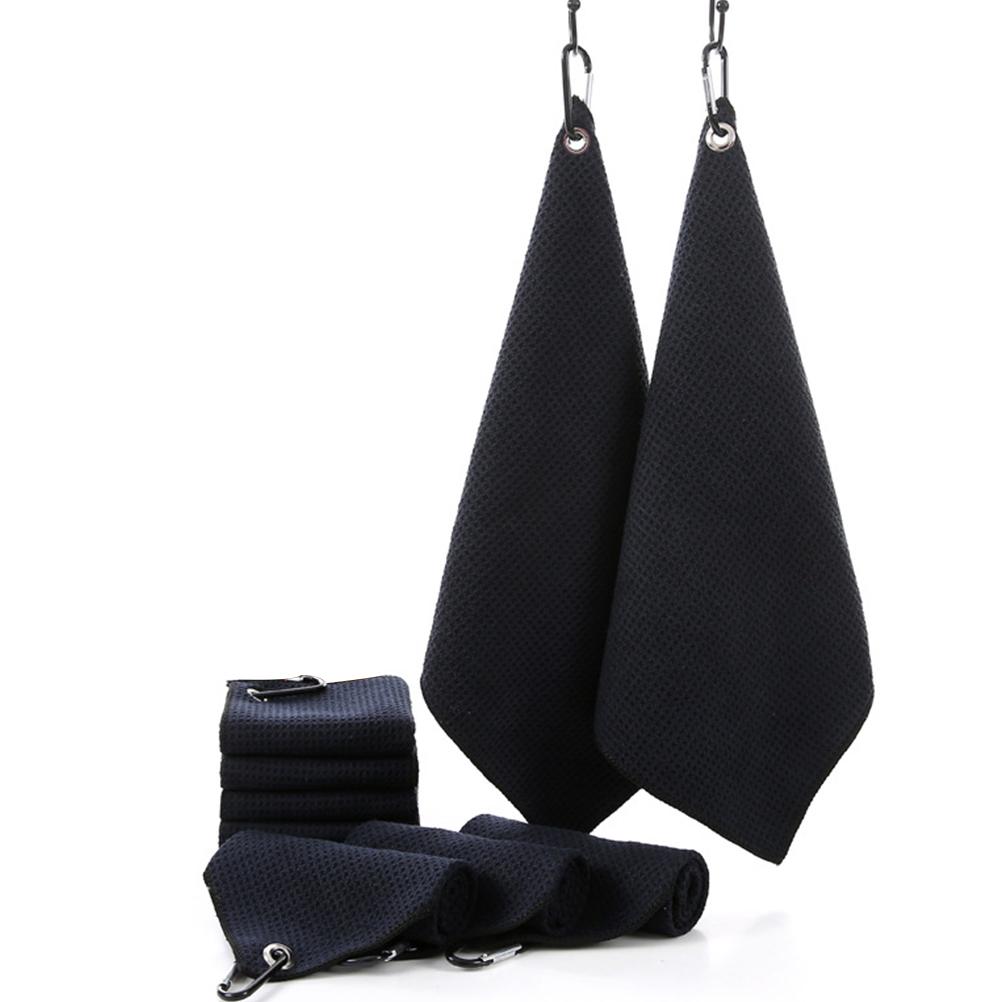 5 Pcs Microfiber Towel with Hook Cleans Clubs Balls Hands Towel 30x30cm