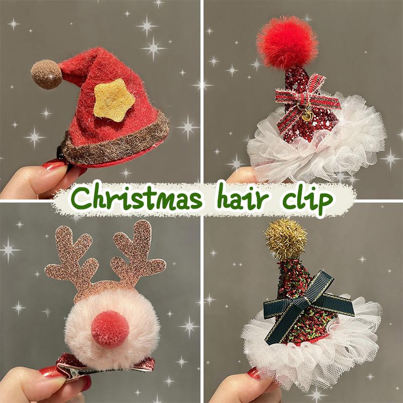 Christmas New Year Hair Clips Cartoon Deer Ear Headbands Hairpin Xmas Decor Gifts Navidad Festival Photo Props Hair Accessories