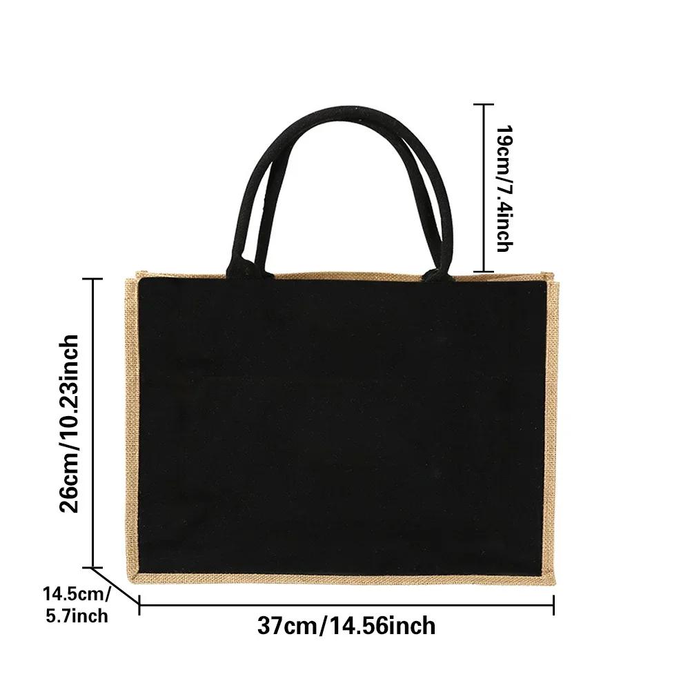 Burlap Shopping Bags Vintage Jute Imitation Sacks Linen Bag Beach Laminated Bag Teacher Series Reusable Grocery Storage Pounch