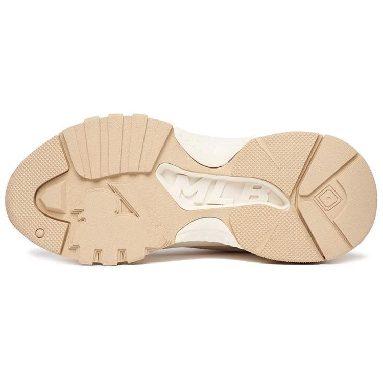 New MLB Chunky High Anti Slip Wear Resistant High Top Canvas Shoes Unisex Beige 3ASHU4216-50BGS