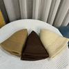 Tide Ladies Wool Hat Autumn and Winter Face Small Solid Color Bucket Hat Versatile Dome Knitted Bucket Hat Women