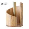 Handcrafted Wood Paper Towel Holder Mountain Countertop Dispenser with Base Metal One-handed Tear Spiral Design Rustic Roll for Kitchen And