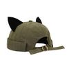 Adjustable Streetwear Cap Brimless Cat Ear Hat, Cute Docker Cap, Skullcap, Stylish Size Street Hat Sailor for Women Men Casual Wear Durable