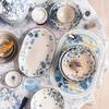 ZISIZ Blue Begonia Underglaze Ceramic Rice Bowl Set