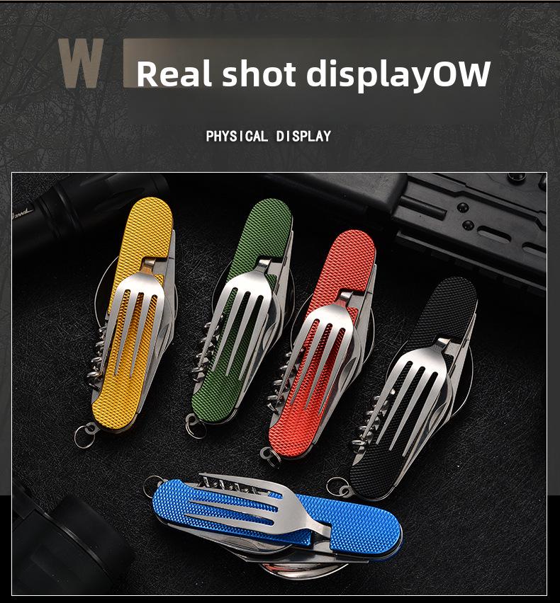 Multifunctional Foldable Detachable Tableware: Compact Travel & Outdoor Aluminum Handle Fruit Knife