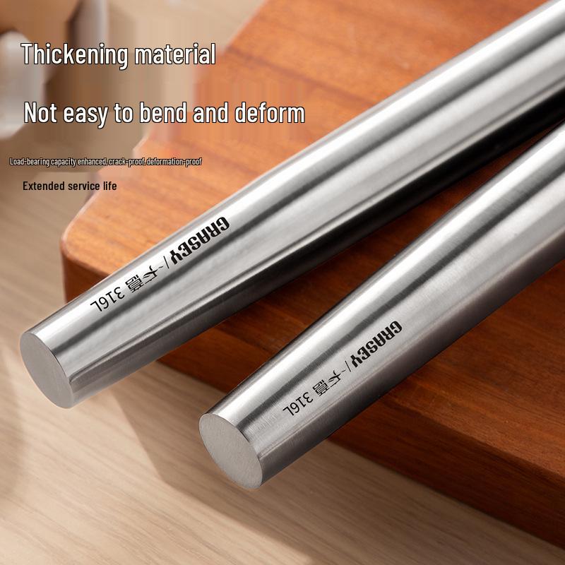 Thickened 316 Stainless Steel Dough Rolling Pin for Dumplings