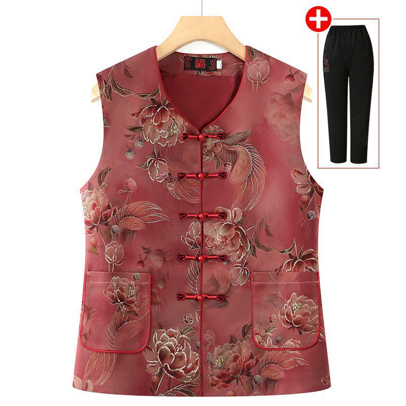 Women's Tang Suit Vest: Spring/Autumn Style for Middle-aged/Elderly, Grandma/Mother's Cardigan