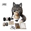 Handcrafted Warm Winter Accessory Animal Hat Crochet Kit, Fantasy Hood DIY Cute Easy Projects with Tutorial Unicorn Fox Frog Earflap Crafting Kit for