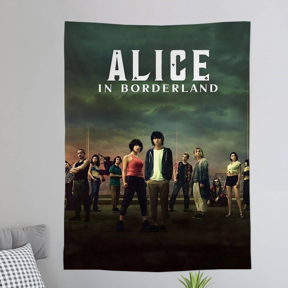Hot TV Alice In Borderland Cartoon Tapestry Art Science Fiction Room Home Decor Wall Hanging Sheets