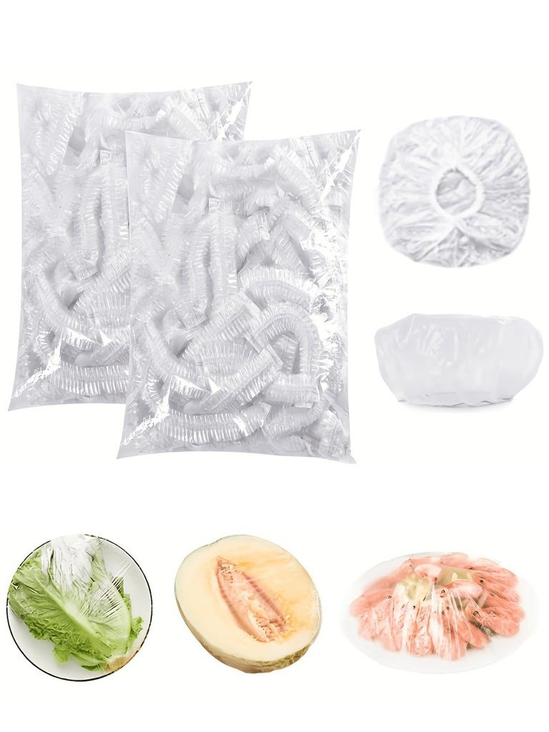 500Pcs, Disposable Food Preservation Film Cover,  Purpose Disposable Shrink Bag Disposable Shoe Cover  Preservation Film,Food Preservation Cover