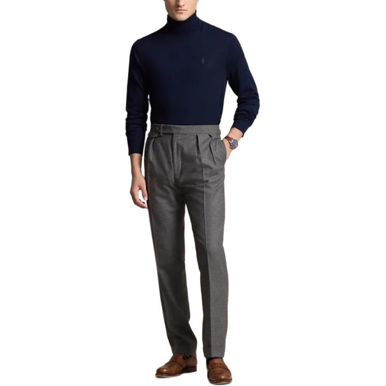 Polo Ralph Lauren Logo Embroidered High Neck Pullover Sweater Men Sweater Navy-Blue 710946145-001