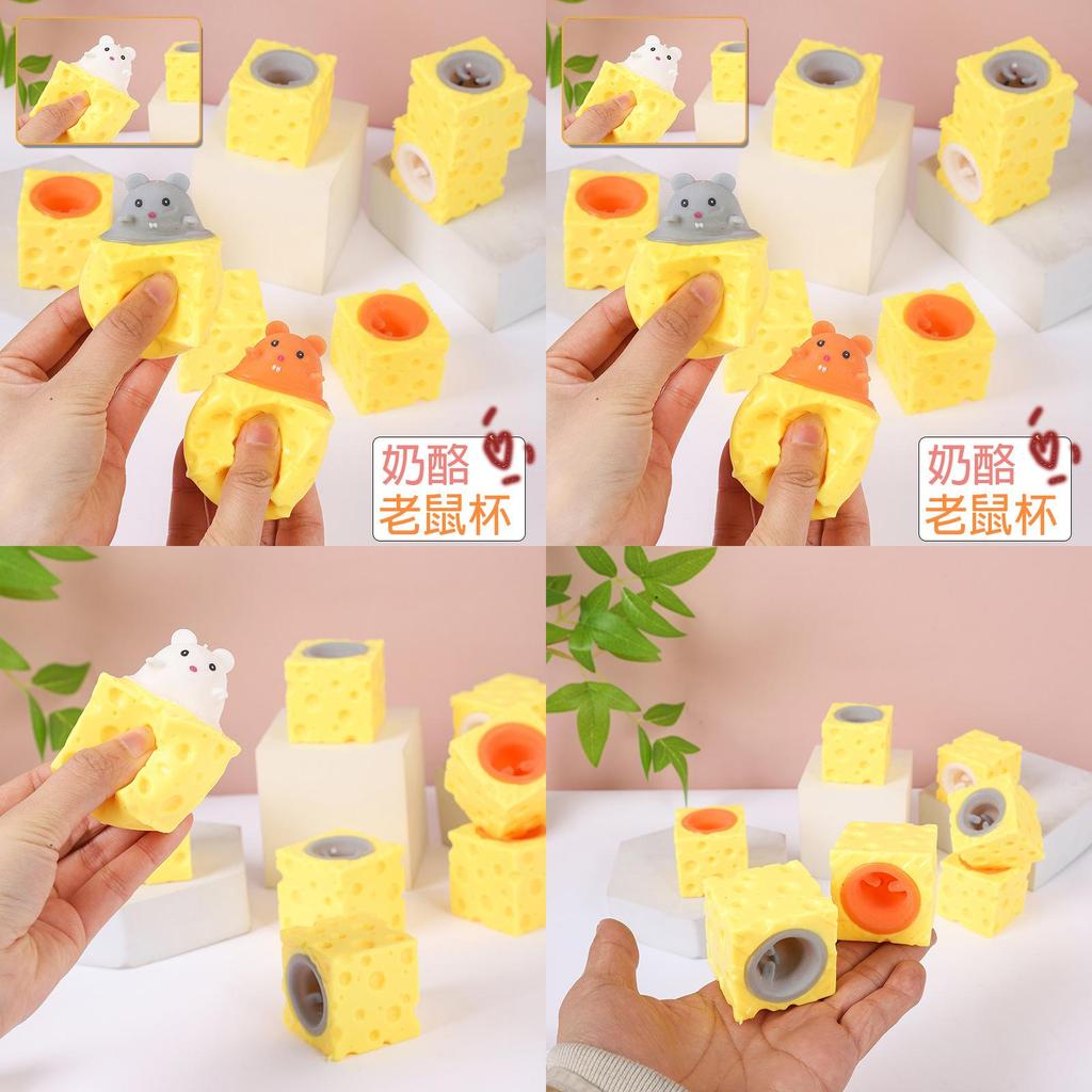 Cheese Mouse Decompression Toy Tpr Soft Material For Anxiety And Focus