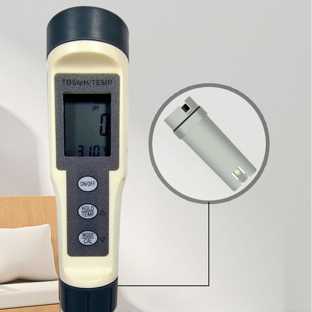 Wasser-Teststift für TDS-PH-Temperatur-Tests Hohe Präzision Wasserdichter Tester für Trinkwasser Aquarien